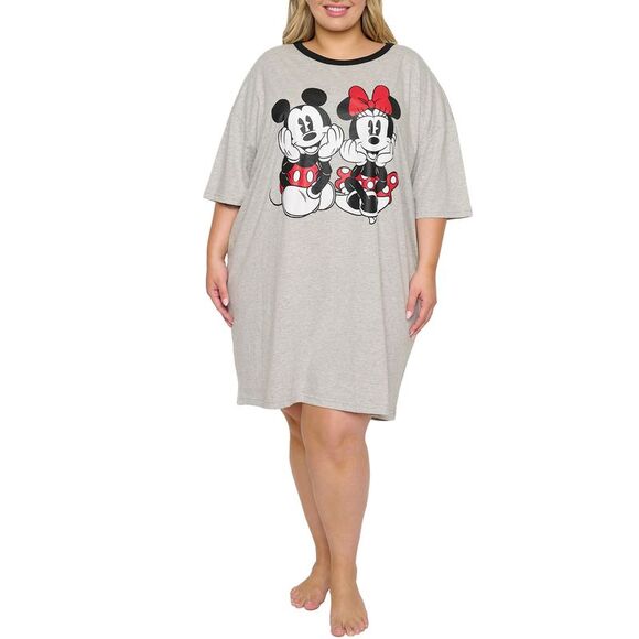 New Disney Plus Size Womens Sleep Shirt Mickey Minnie Mouse One Size Nightgown - Picture 5 of 8
